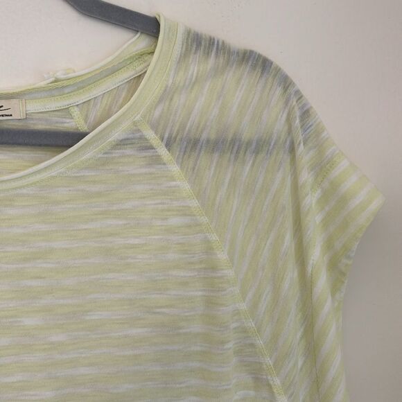 Free People We the Free Women stripped like green white cap sleeve beach top M - Picture 4 of 8